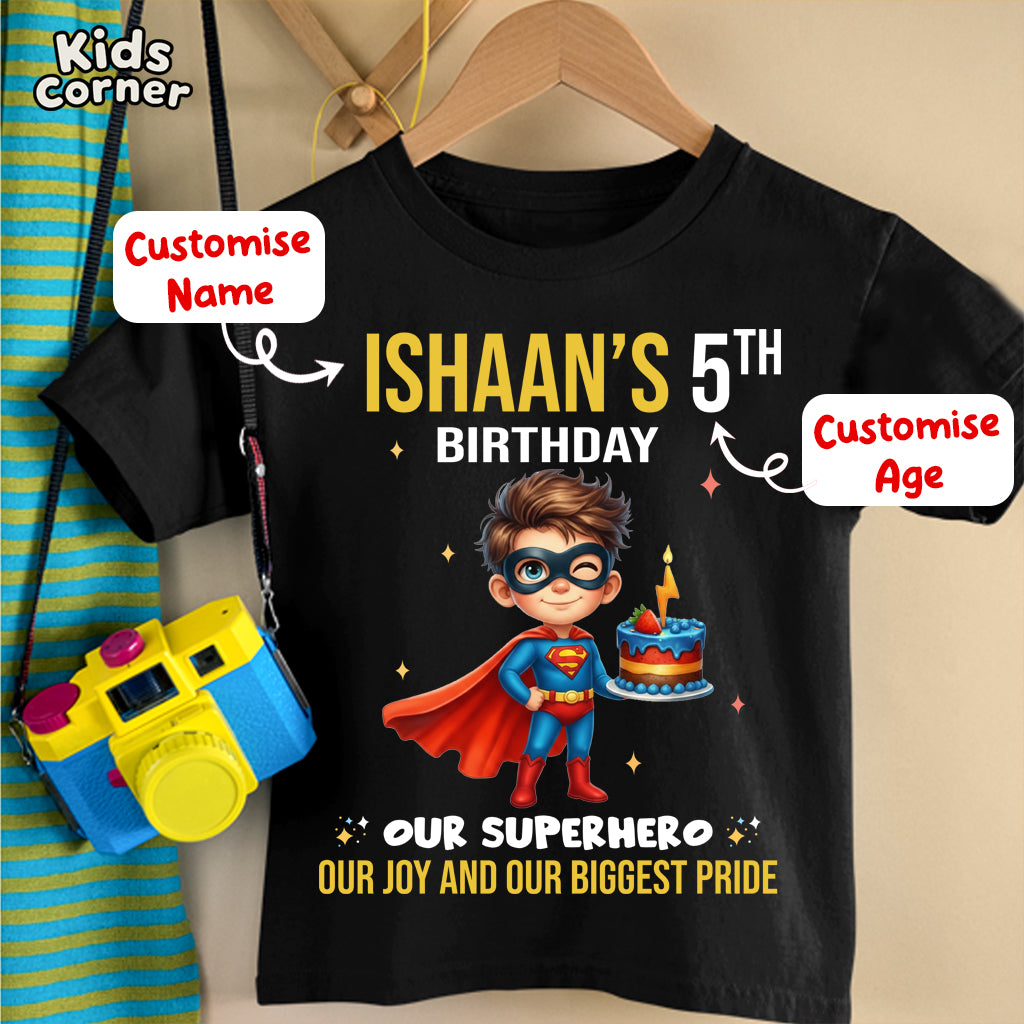 Kids Birthday Tshirt with Customised Name & Age