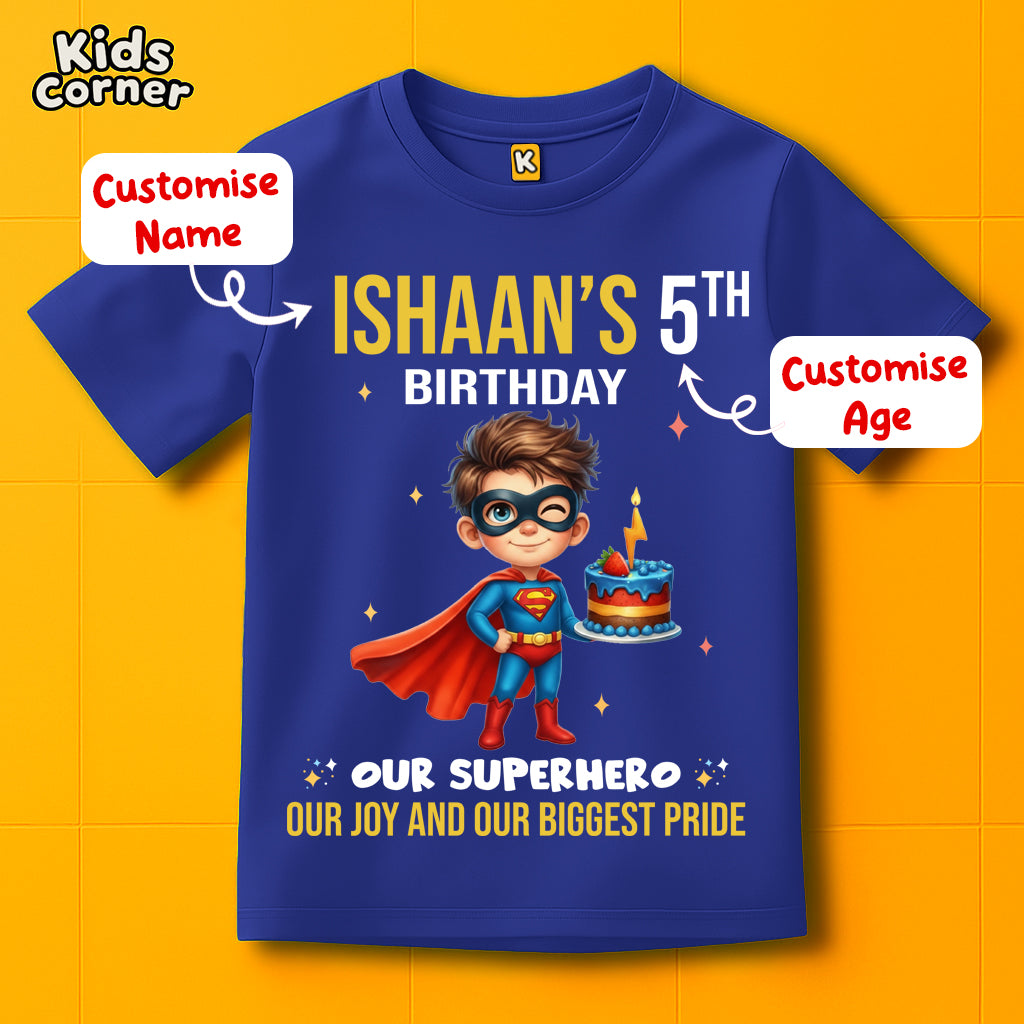 Kids Birthday Tshirt with Customised Name & Age