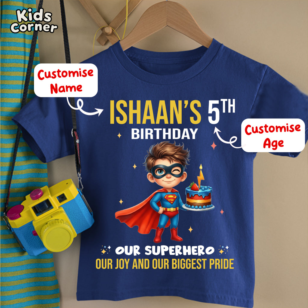 Kids Birthday Tshirt with Customised Name & Age