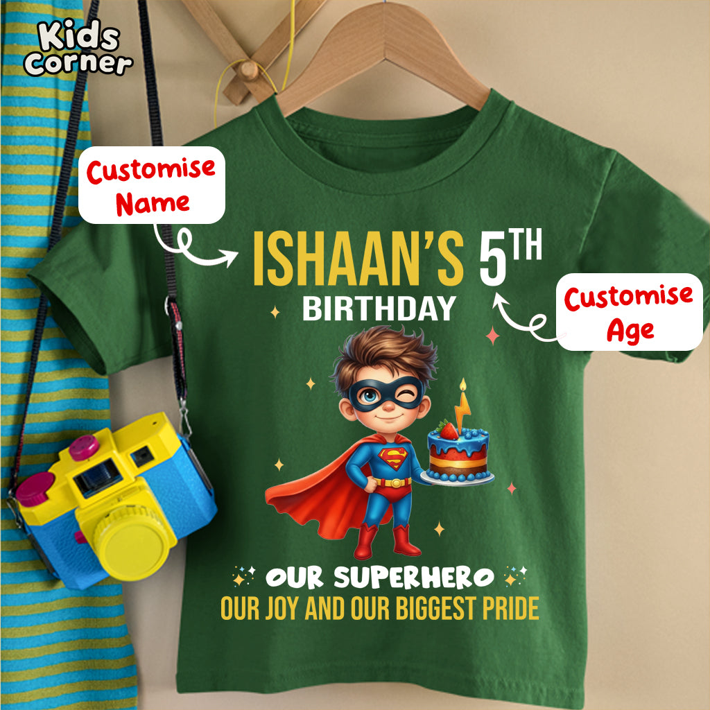 Kids Birthday Tshirt with Customised Name & Age