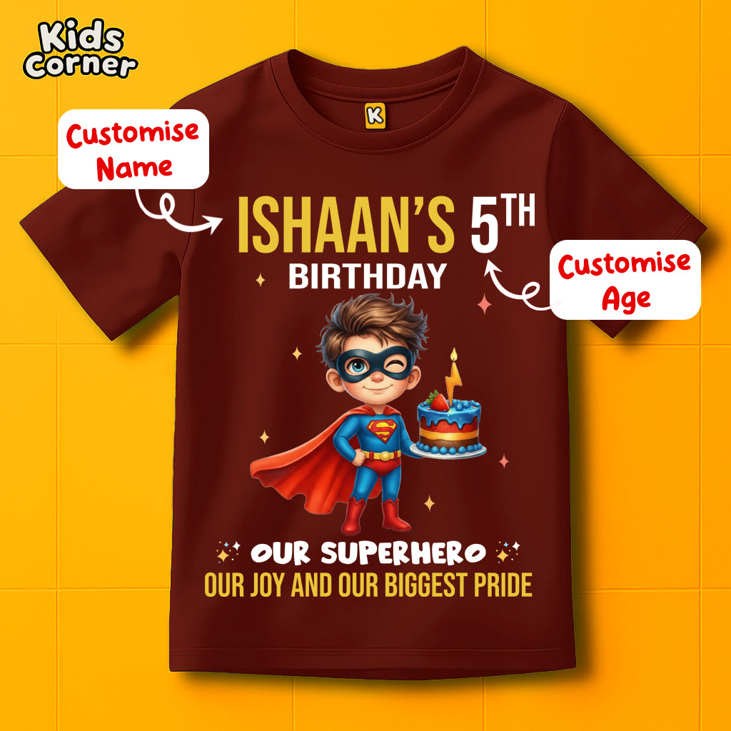 Kids Birthday Tshirt with Customised Name & Age