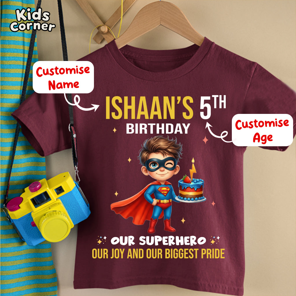 Kids Birthday Tshirt with Customised Name & Age