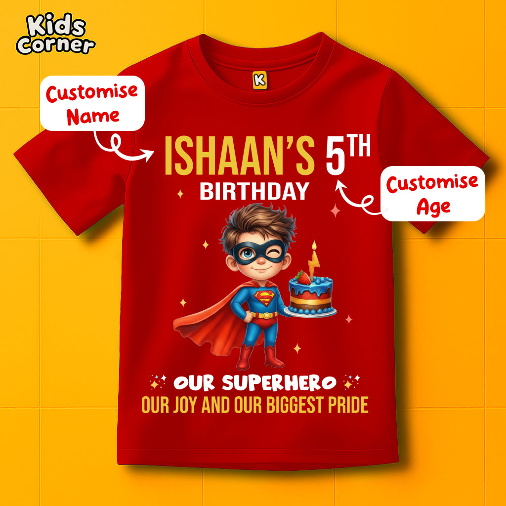 Kids Birthday Tshirt with Customised Name & Age