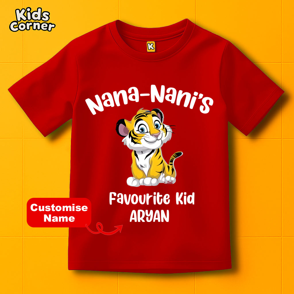 Nana Nani's Favourite Kid with Customized Name - Kid's Tshirt