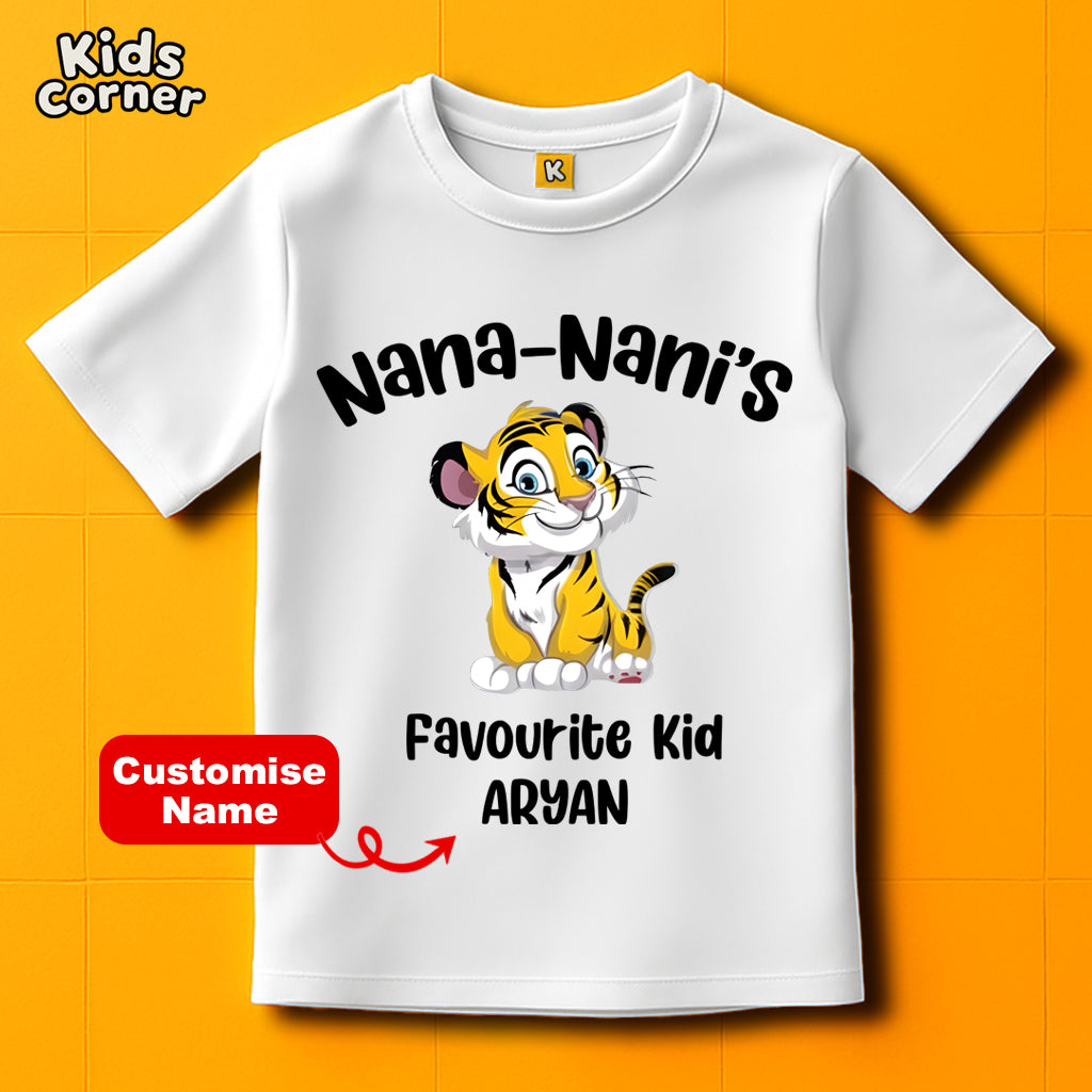 Nana Nani's Favourite Kid with Customized Name - Kid's Tshirt