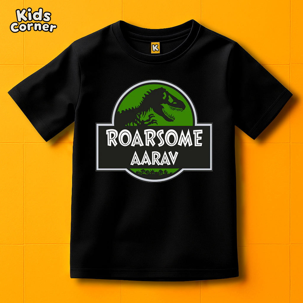 Roarsome- Personalized Dinosaur T-shirt for Kids | Get your Kid's name customized