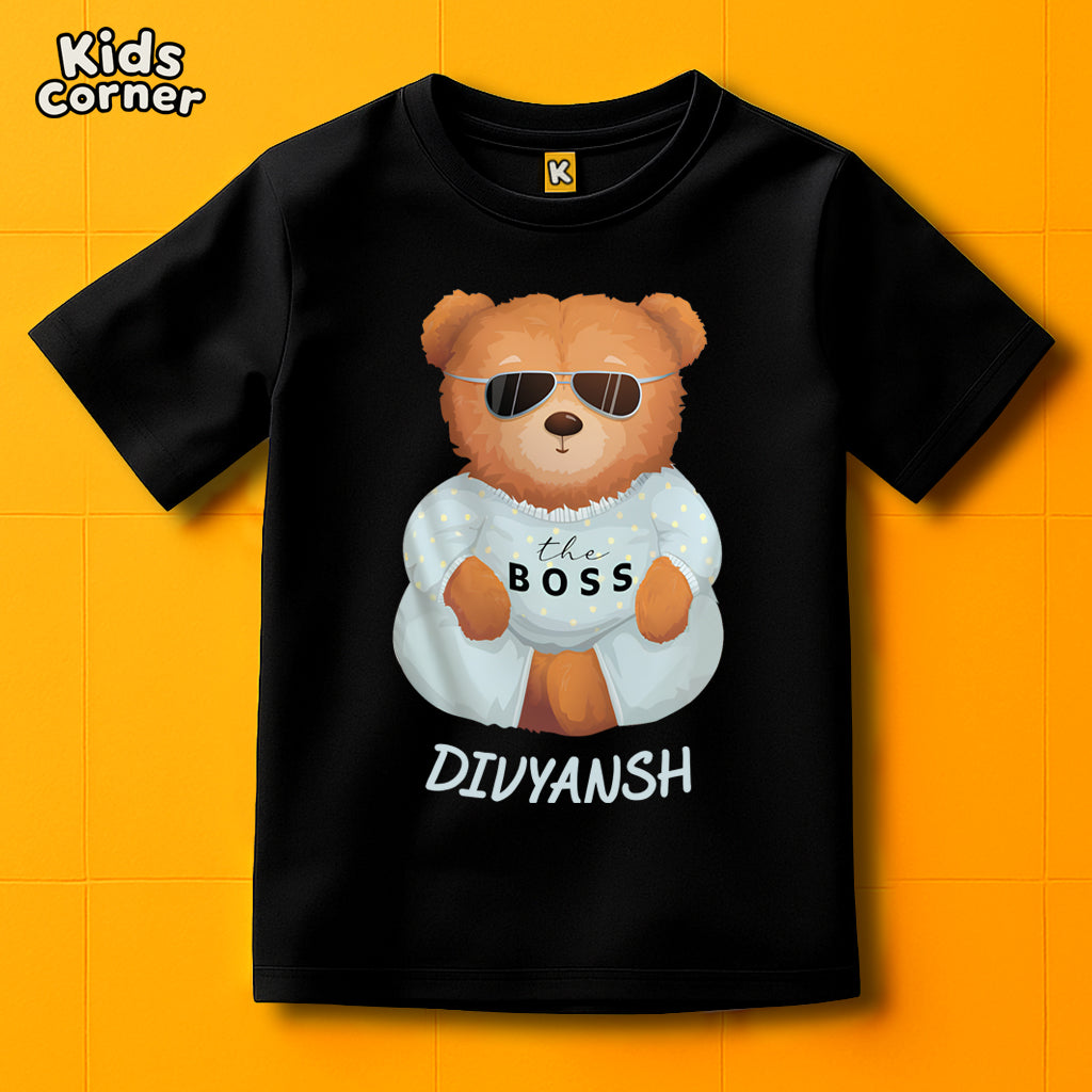 The Boss - Teddy Kids Tshirt | Get your Kid's name customized