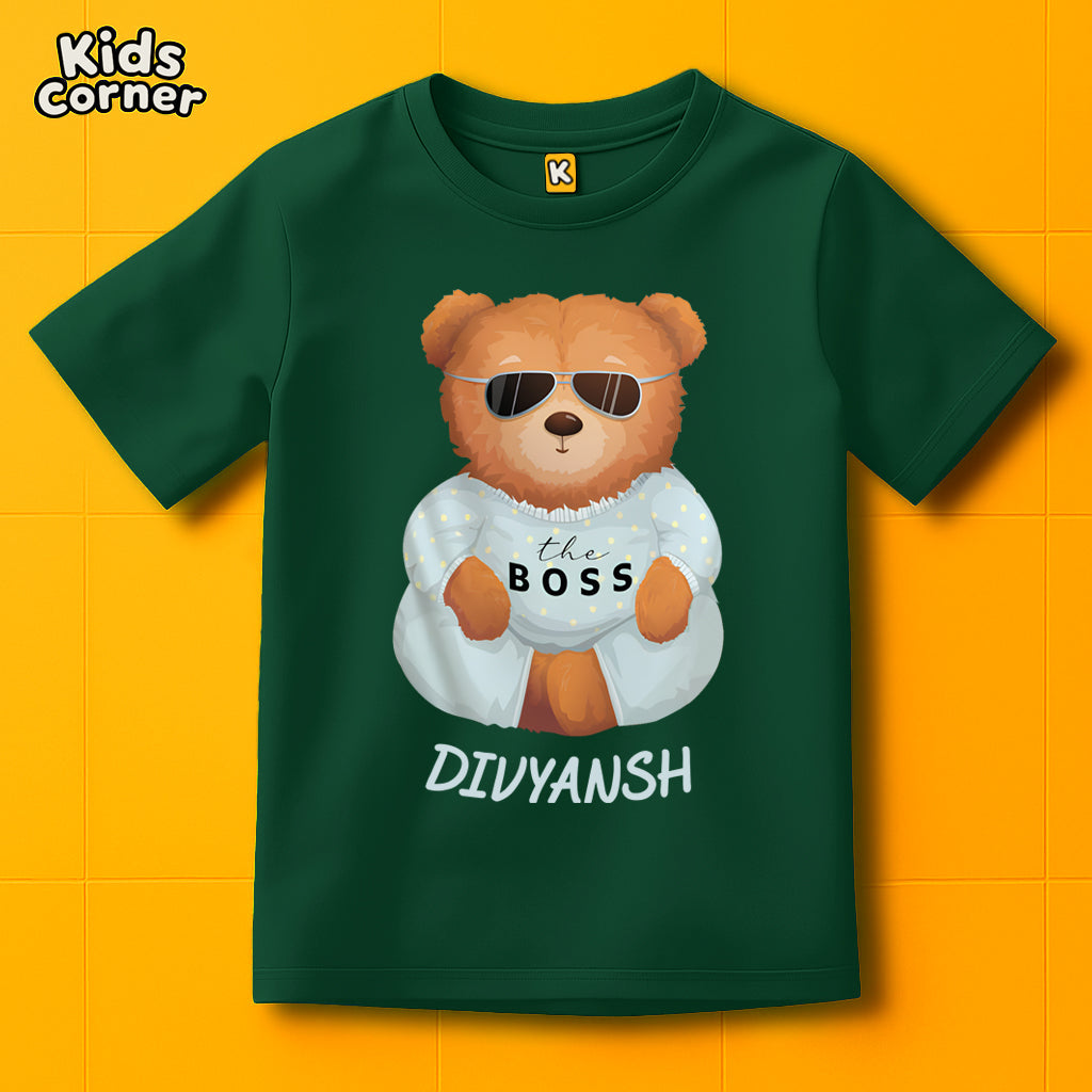 The Boss - Teddy Kids Tshirt | Get your Kid's name customized