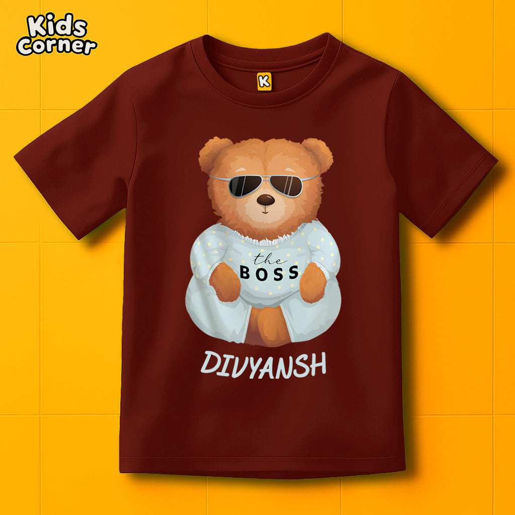 The Boss - Teddy Kids Tshirt | Get your Kid's name customized