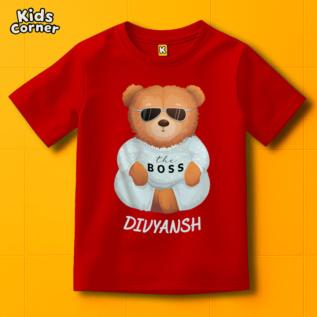 The Boss - Teddy Kids Tshirt | Get your Kid's name customized