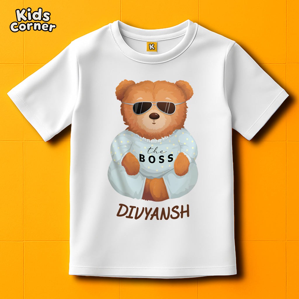 The Boss - Teddy Kids Tshirt | Get your Kid's name customized