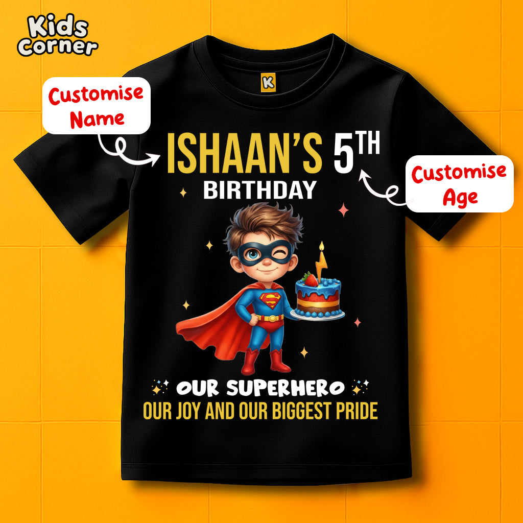 Kids Birthday Tshirt with Customised Name & Age