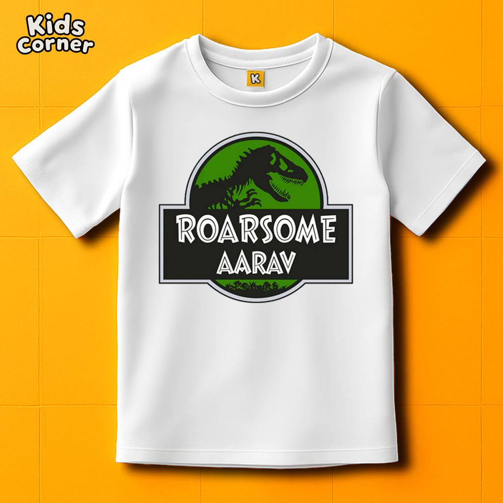 Roarsome- Personalized Dinosaur T-shirt for Kids | Get your Kid's name customized